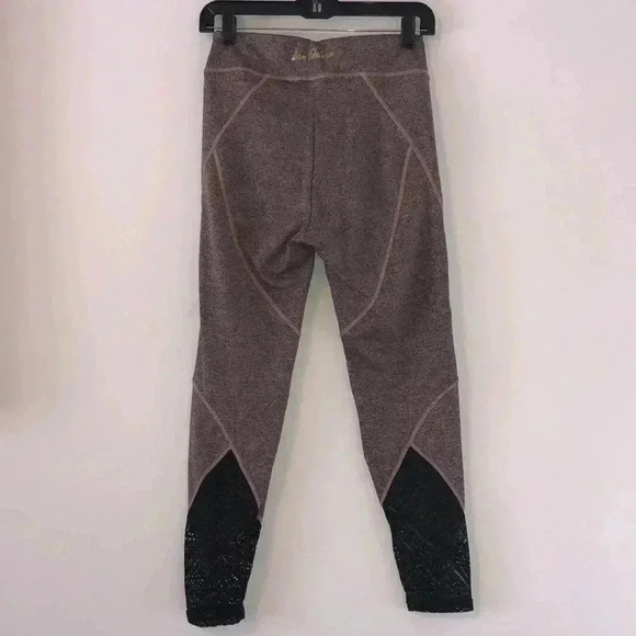 SAM EDELMAN Active Workout Leggings Heathered Pink Black Crochet Detail … - Picture 2 of 4
